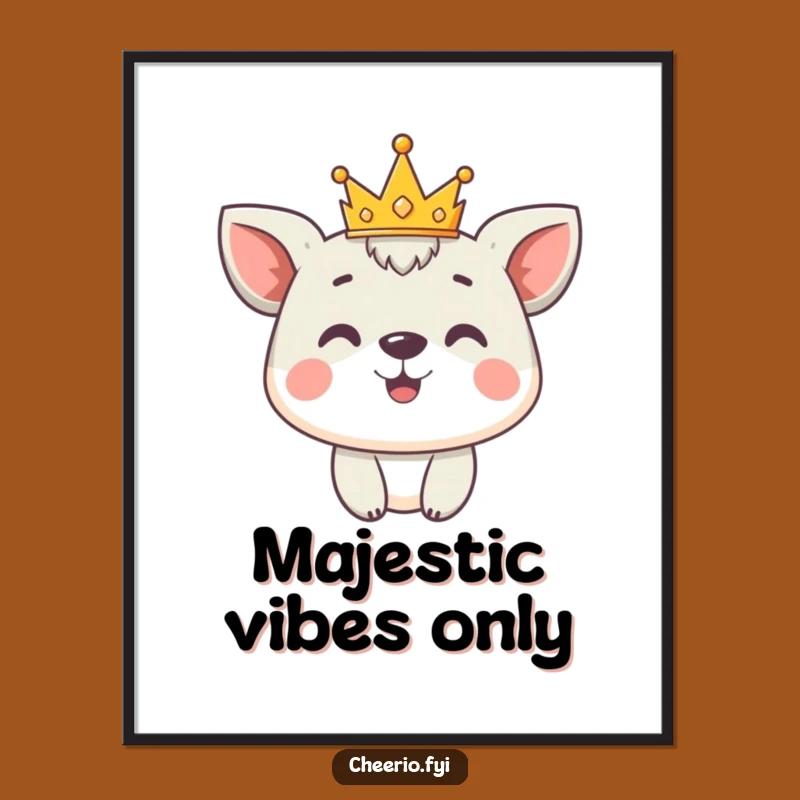 Funny Animal Crown Poster: Proud Royal Scene for Charming Decor