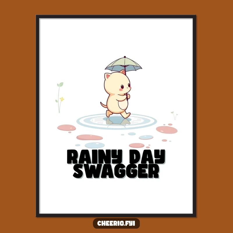 Funny Creature Umbrella Poster: Whimsical Wall Art for a Humorous Home