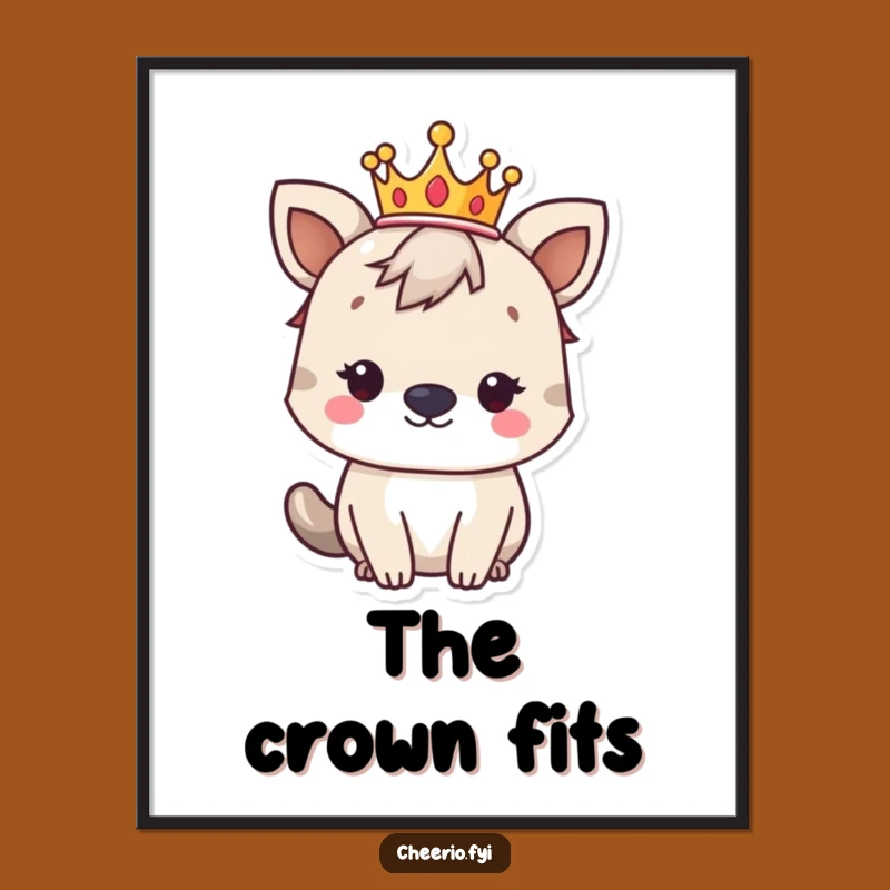 Funny Regal British Animal Crown Poster - Hilarious Royal Wall Art Gift