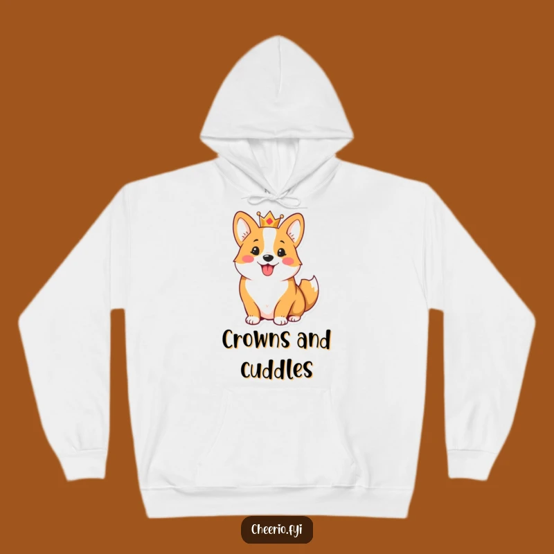Funny Corgi Crown Hoodie - Cozy & Hilarious Royal Dog Apparel Gift