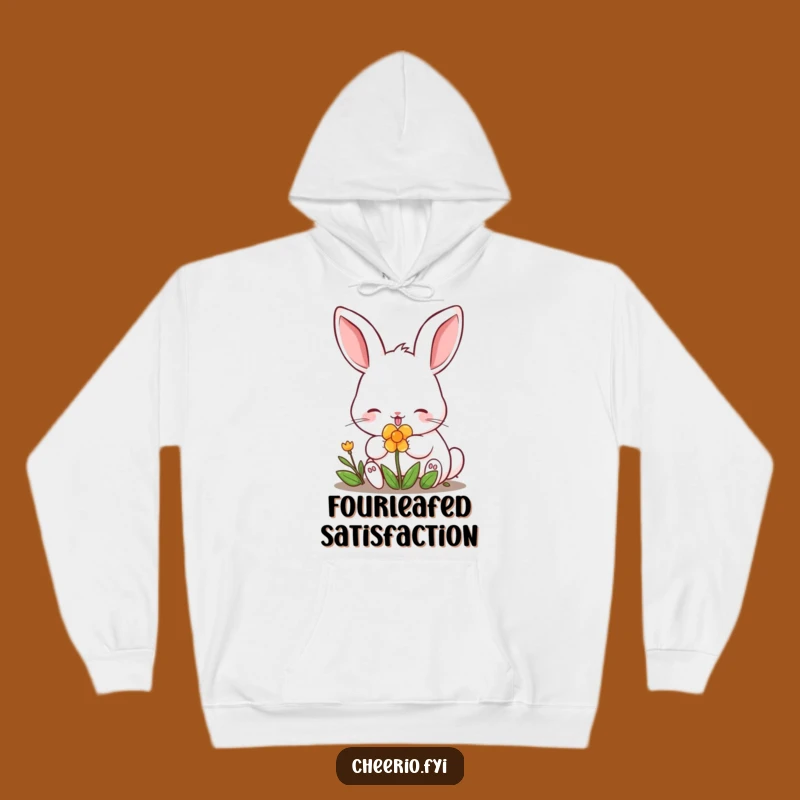 Funny Lucky Rabbit Clover Hoodie - Cozy & Hilarious Good Fortune Sweatshirt