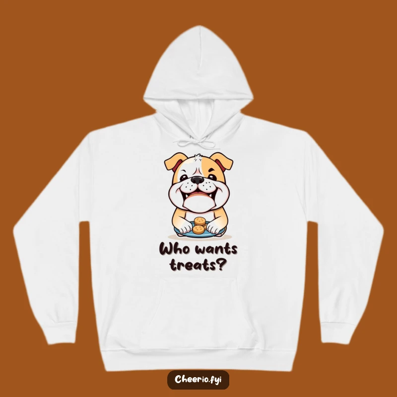 Funny Bulldog Biscuits Hoodie - Cozy Mischievous Pup Gift