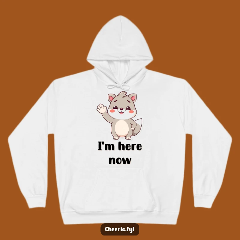 Funny Confident Animal Hoodie: Jaunty Wave Smirk, Cozy Humorous Gift