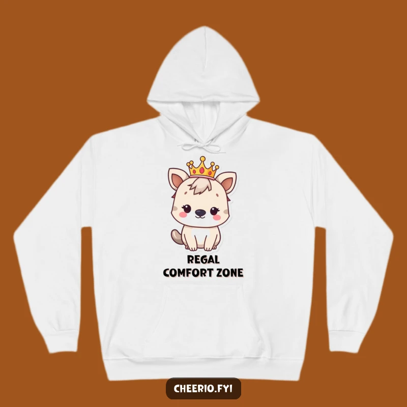 Funny Regal British Animal Crown Hoodie - Cozy Royal Comfort Gift