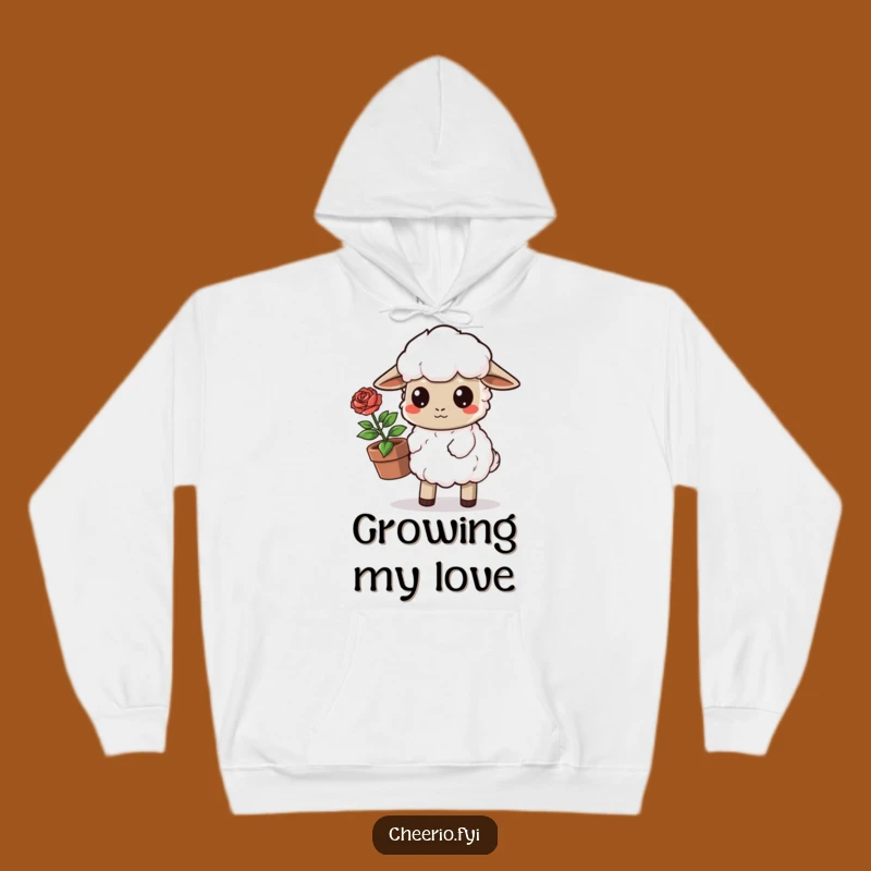 Funny Sheep Rose Hoodie - Cozy Determined Gardener Gift