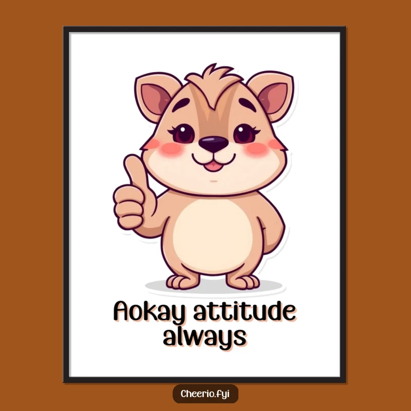 Free Printable Wall Art: Dignified Animal Thumbs-Up, Funny Downloadable Decor