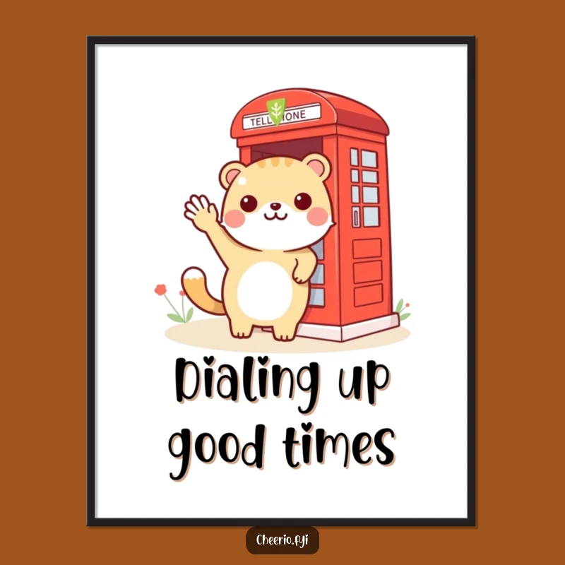 Funny Free Printable Wall Art: Retro Phone Booth Scene, Quirky Downloadable Decor