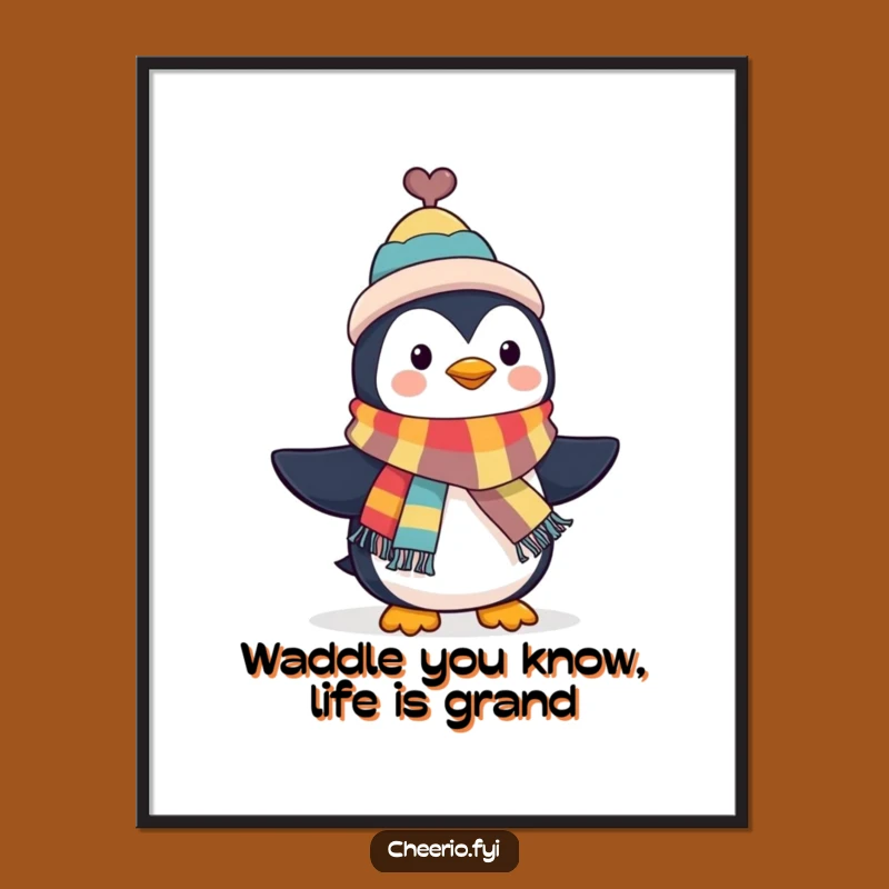 Free Printable Penguin Top Hat Wall Art - Funny Downloadable Whimsical Decor!