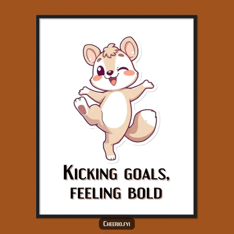 Free Printable Wall Art: Energetic Animal Kick - Funny Downloadable Decor Gift