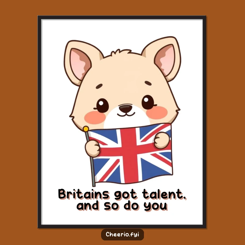 Free Printable Wall Art: Union Jack Animal Peek Humor Downloadable Art Gift