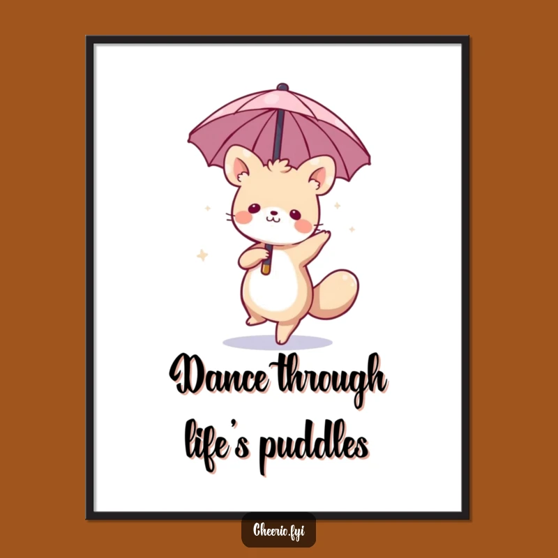 Free Printable Whimsical Animal Wall Art: Funny Dancing Umbrella Downloadable Decor!