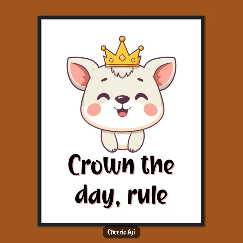 Funny Free Printable Royal Animal Wall Art - Proud Downloadable Decor