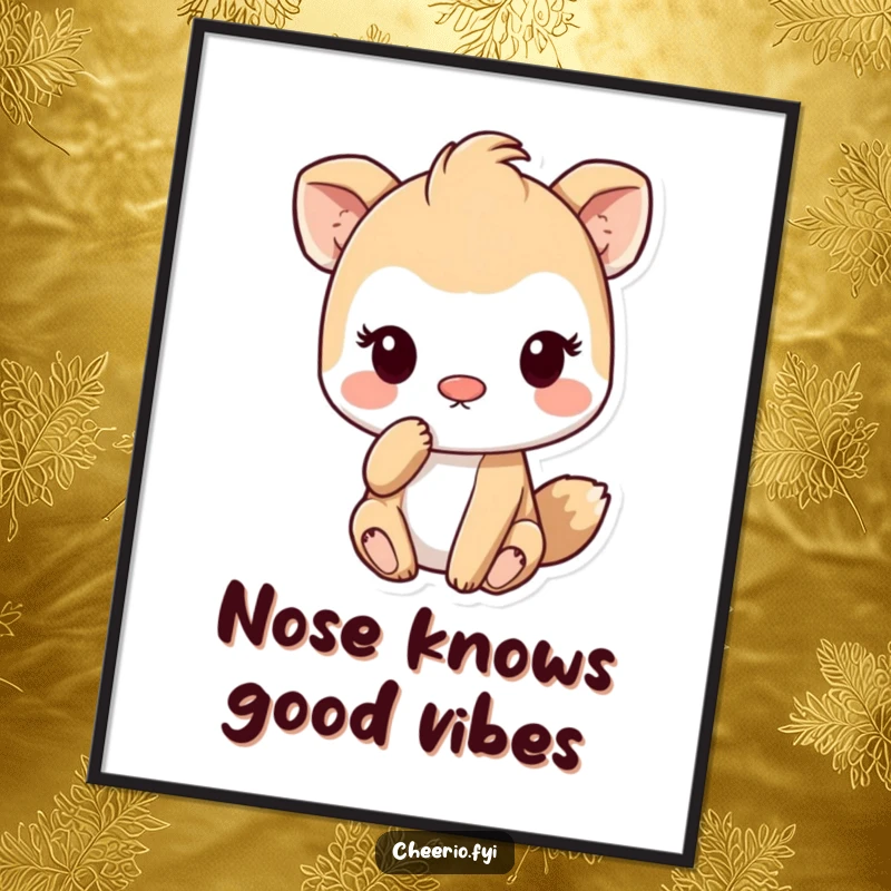 Funny Free Printable Wall Art: A playful animal character playfully taps its nose, adding a touch of whimsical, cheeky charm to any room.