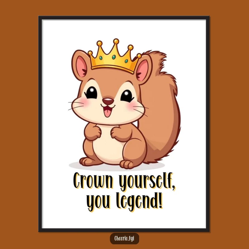 Funny Free Printable Wall Art: Regal Squirrel King Digital Download for Quirky Decor