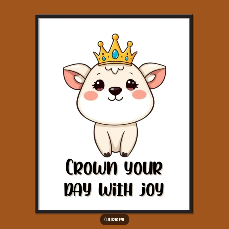 Funny Free Printable Wall Art: Royal Animal Crown Humor, Downloadable Decor