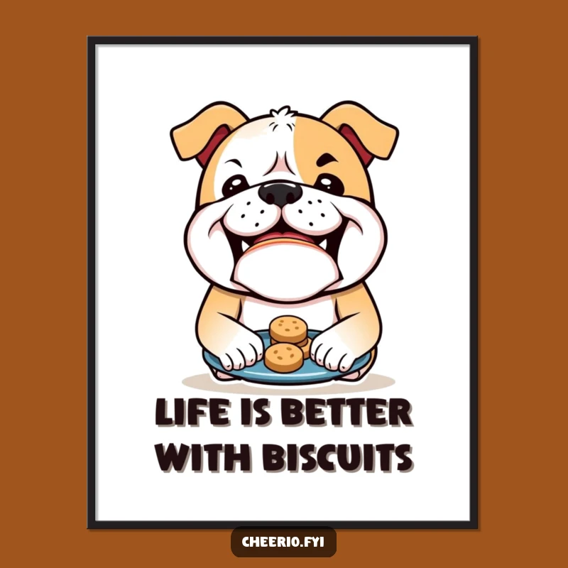 Free Printable Bulldog Biscuits Wall Art - Funny Downloadable Canine Decor!