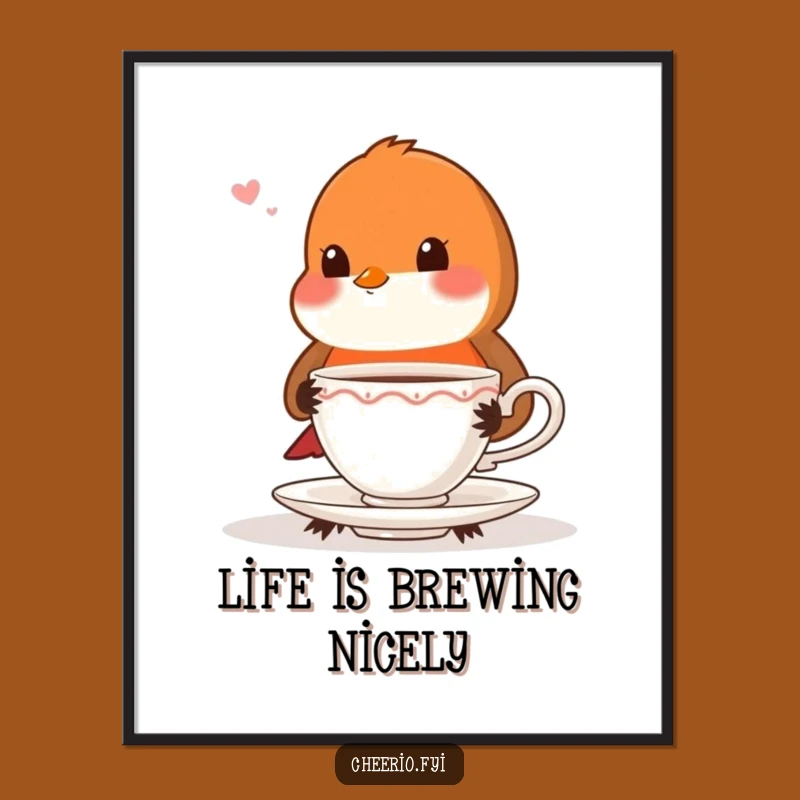 Funny Free Printable Wall Art: Proper Robin Teacup Art Downloadable