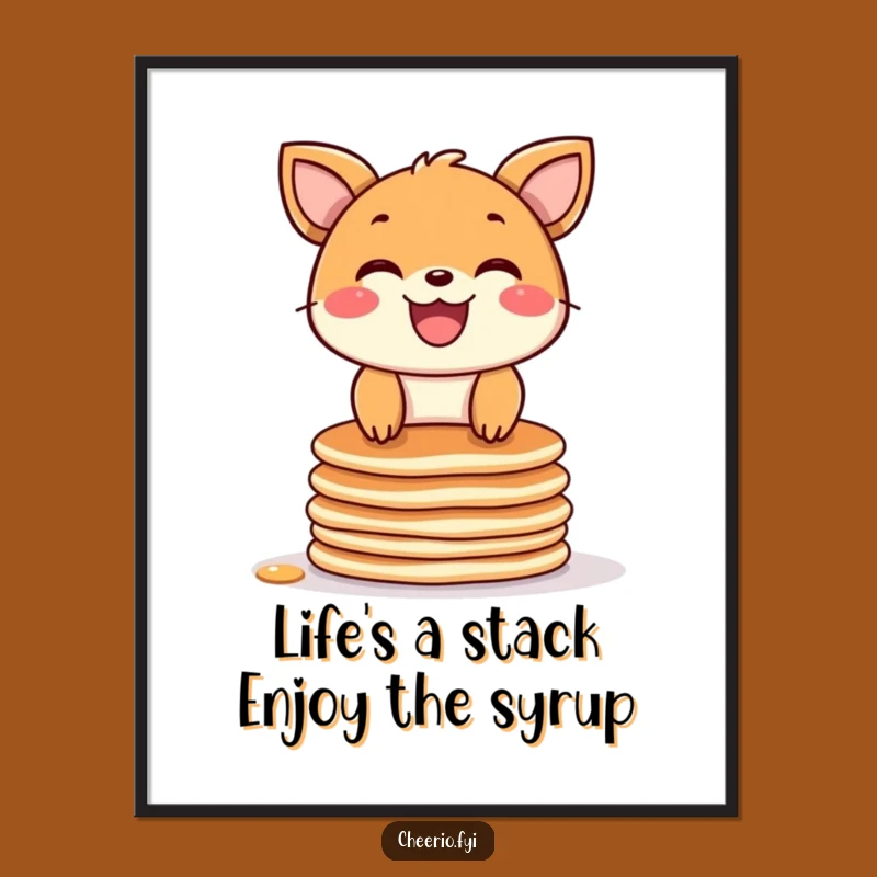 Free Printable Wall Art: Funny Pancake Animal Grin, Hilarious Downloadable Decor Gift