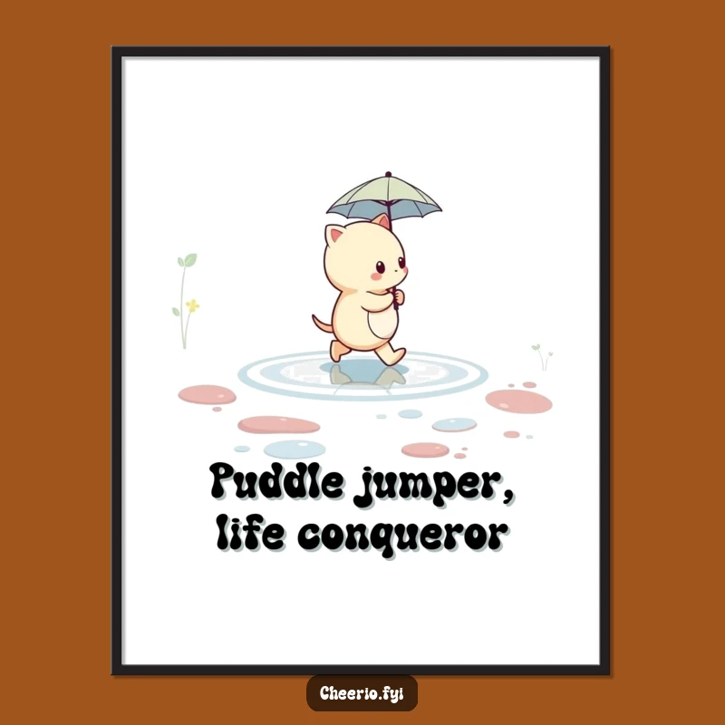 Funny Free Printable Wall Art: Whimsical Puddle Walker, Quirky Downloadable Decor