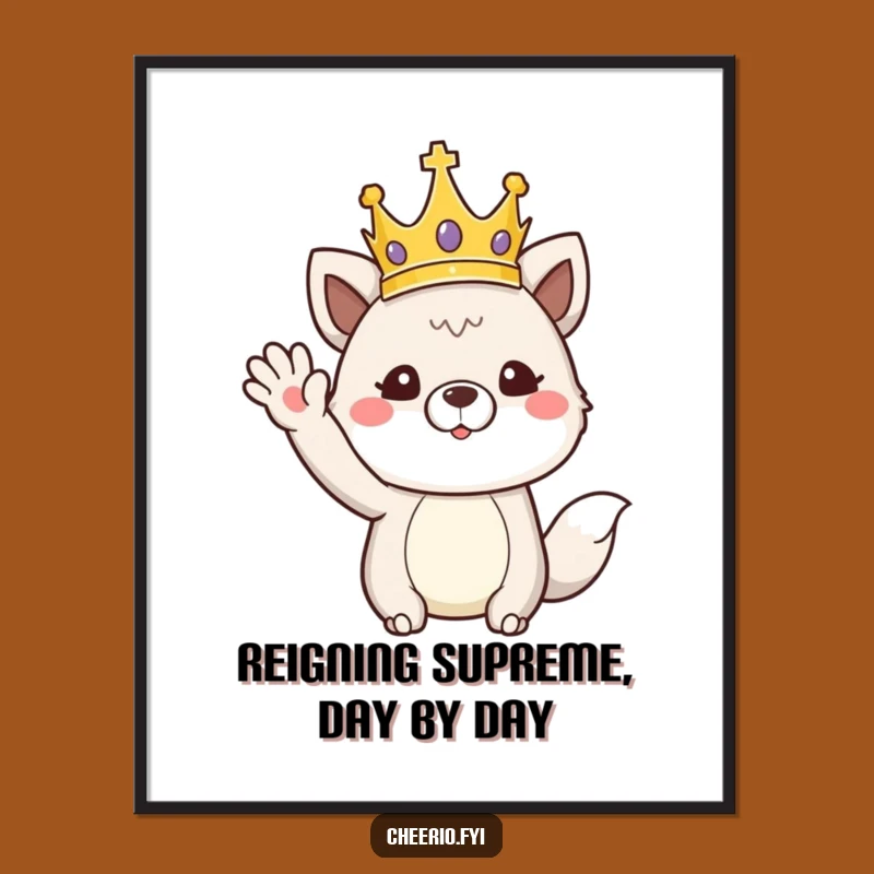 Free Printable Wall Art: Royal Animal Crown Wave Downloadable Decor