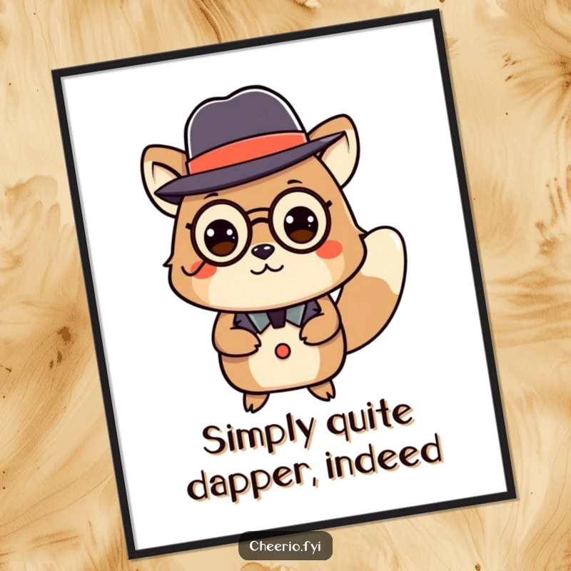 Funny Free Printable Wall Art: A distinguished animal in a bowler hat and monocle executes a graceful curtsey, adding humor to any wall.