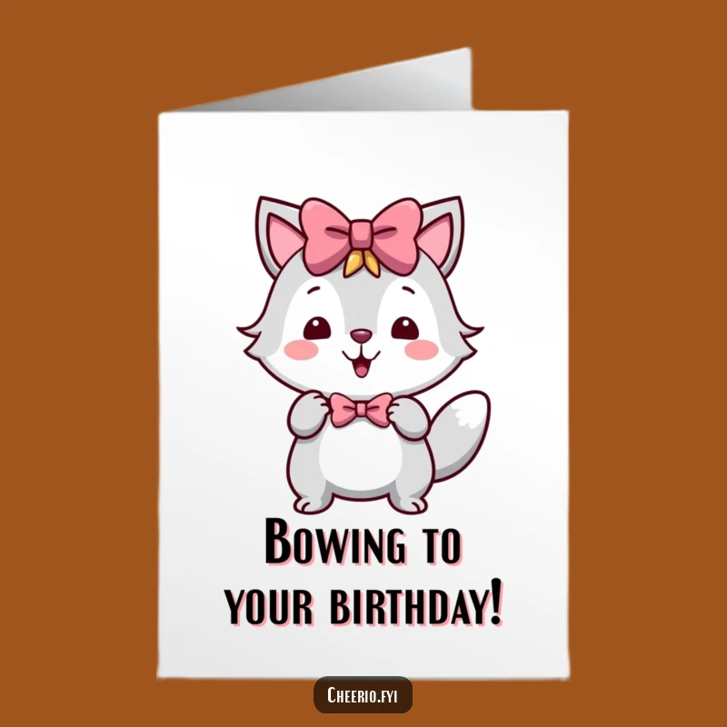 Free Printable Birthday Card: Jaunty Bow Humor, Downloadable Funny Greeting