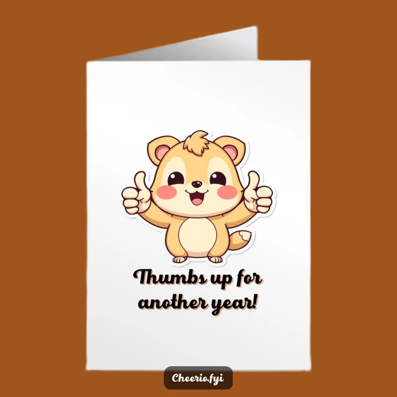 Free Printable Birthday Card: Joyful Animal Thumbs Up - Funny Downloadable Gift