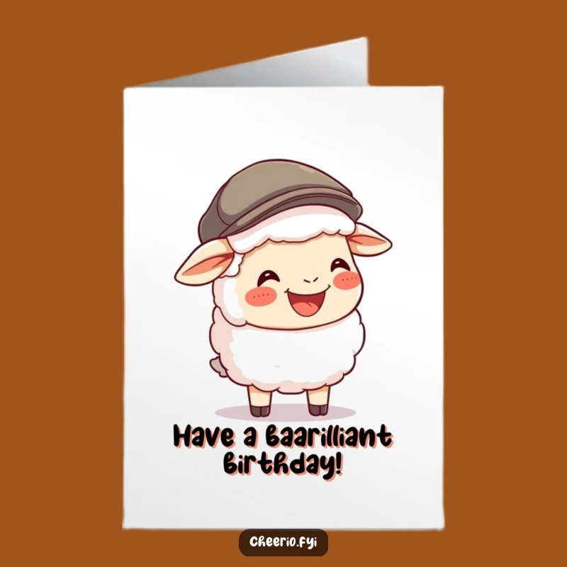 Free Printable Birthday Card: Sheep Flat Cap Laughs & Fun Downloadable Gift