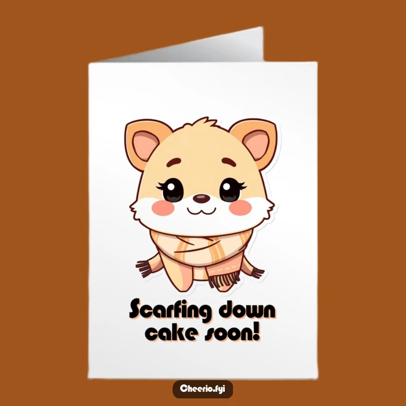 Free Printable Scarf Creature Card: Funny Animal Birthday Downloadable Gift