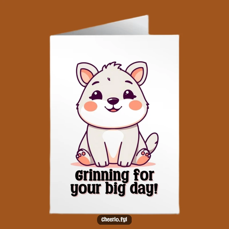 Free Printable Birthday Card: Grinning Animal Pal, Warm Downloadable Gift Greeting