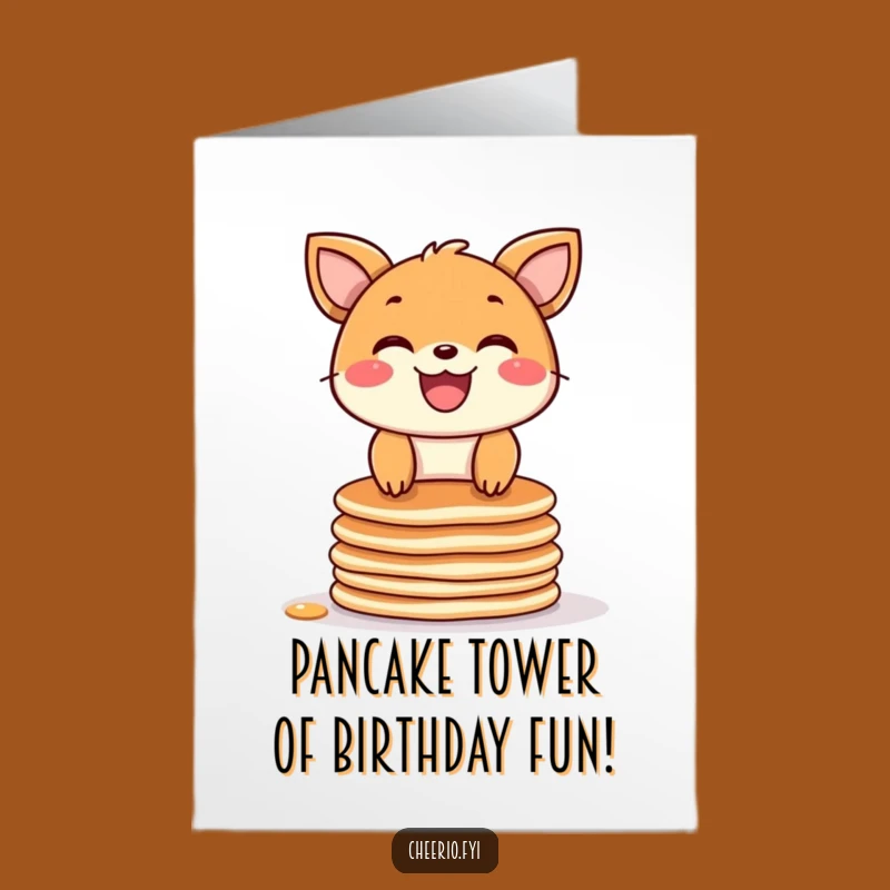 Free Printable Birthday Card: Funny Pancake Animal Grin Greeting, Perfect Downloadable Gift