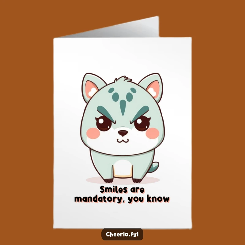 Free Printable Funny Birthday Card: Stern Animal's Secret Smile, Effortless DIY Downloadable Gift