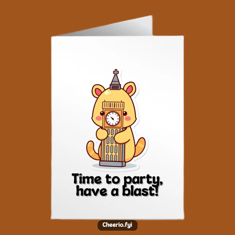 Free Printable Birthday Card: Big Ben Hugging Animal, Fun Downloadable Gift