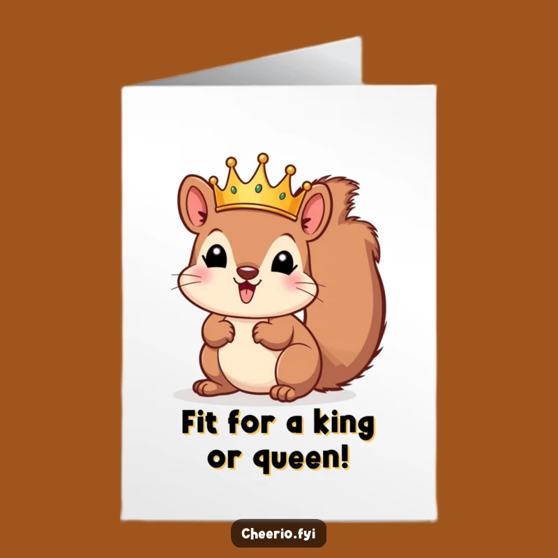 Free Printable Congrats Card: Regal Squirrel Celebrates Your Awesome Achievement