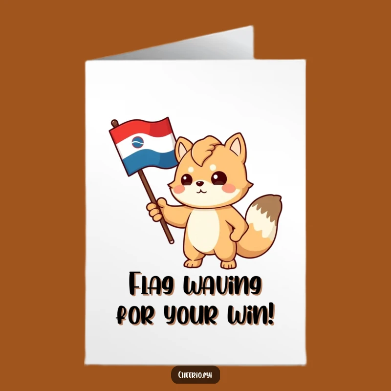 Free Printable Congrats Card: Proud Animal Flag Gesture for Your Achievement
