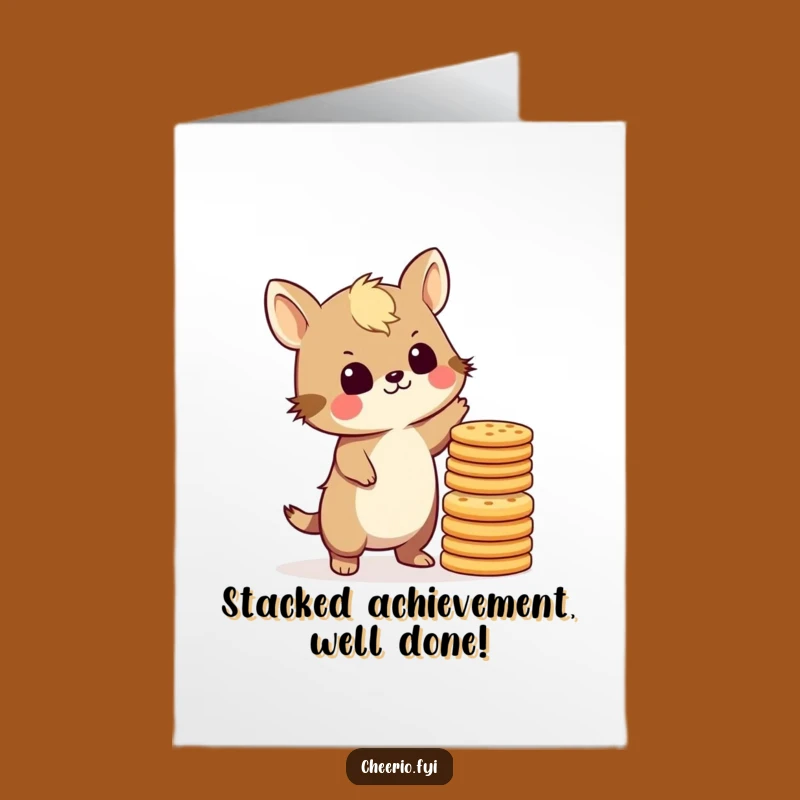 Free Printable Congrats Card: British Animal's Biscuit Tower Triumph!
