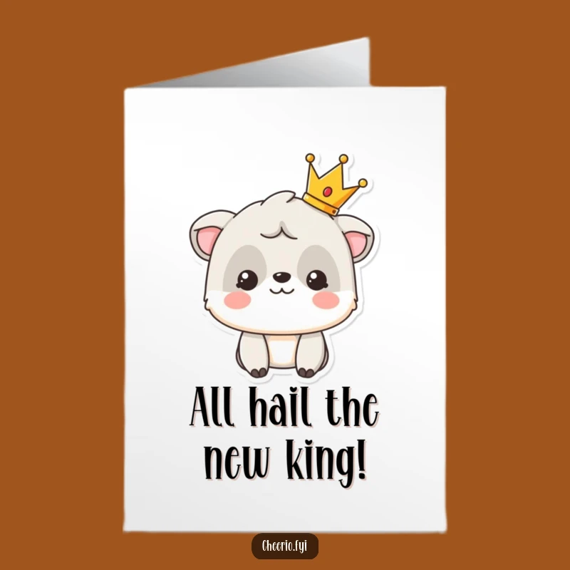 Free Printable Congrats Card: Crowned Animal Success Humor Downloadable Gift