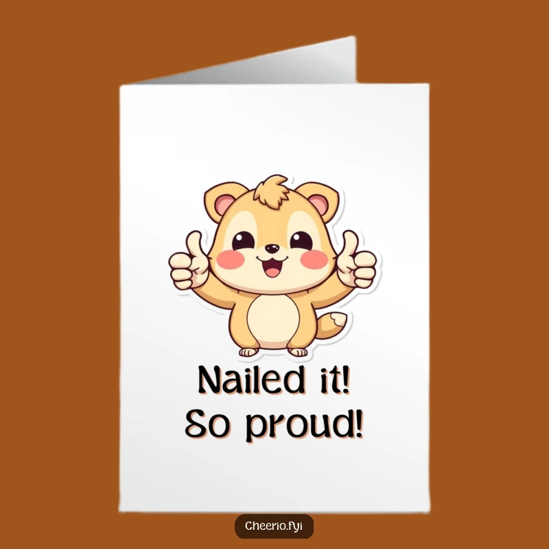 Free Printable Congrats Card: Joyful Animal Thumbs Up - Funny Downloadable Gift