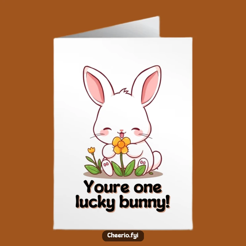Free Printable Congrats Card: Lucky Rabbit Celebrates Your Success