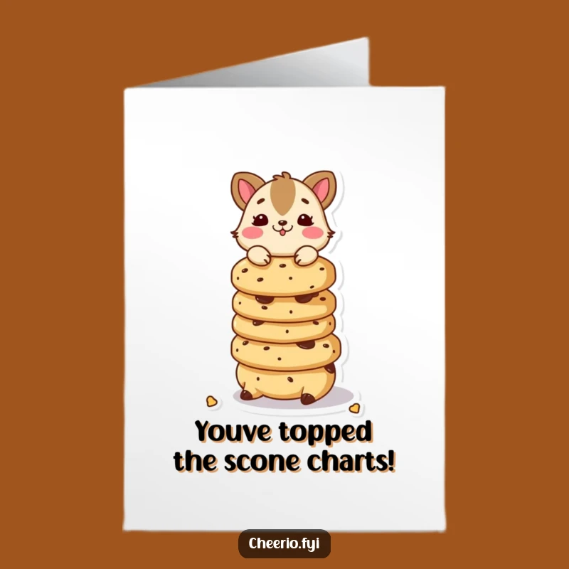 Free Printable Congrats Card: Scone Stacking Animal Achievement Humor Downloadable Gift