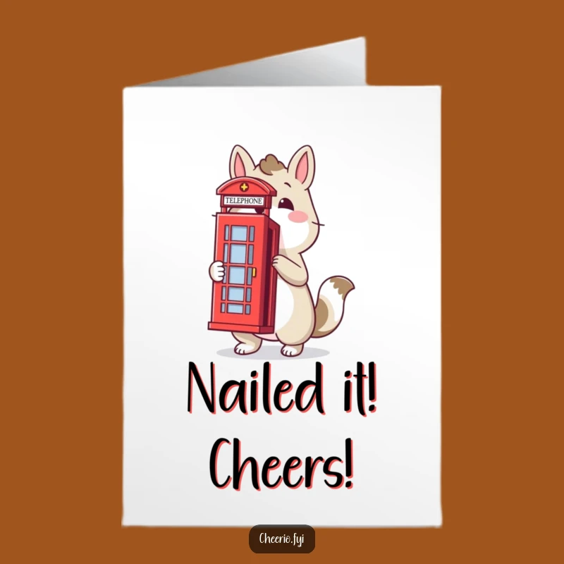 Free Printable UK Animal Congrats Card: Funny Telephone Box Downloadable Gift!