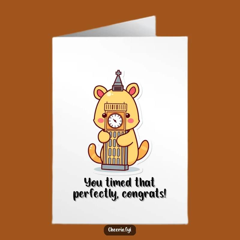 Funny Printable Congrats Card: Big Ben Embrace, UK Themed Downloadable Gift