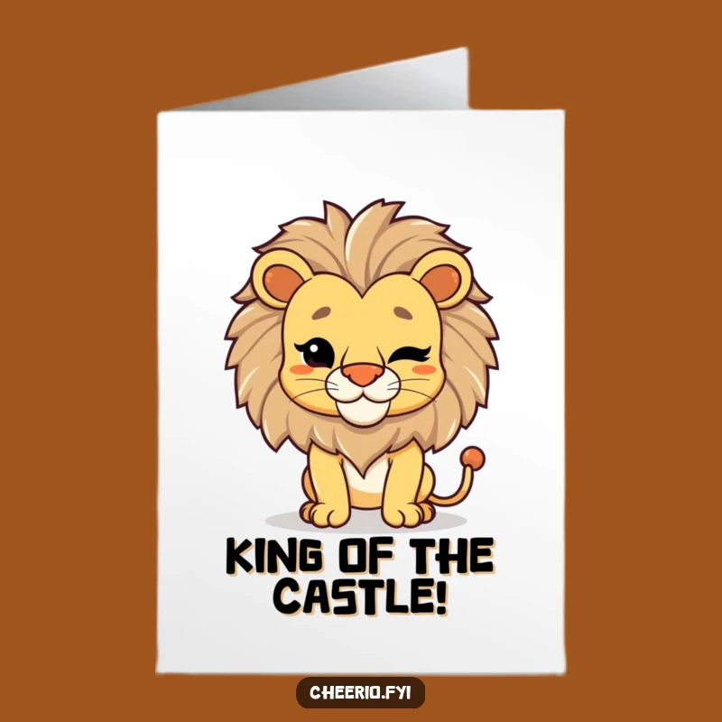 Free Printable Congrats Card: Majestic Lion Wink & Victory Downloadable Gift
