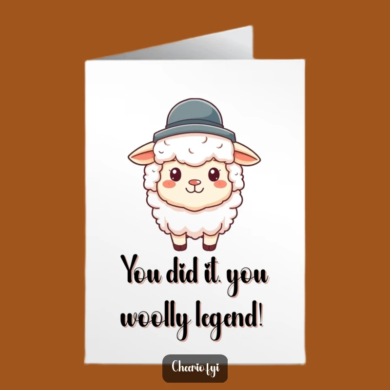 Free Printable Congrats Card: Hilarious Sheep in Bowler Hat for a Cheerful Downloadable Gift