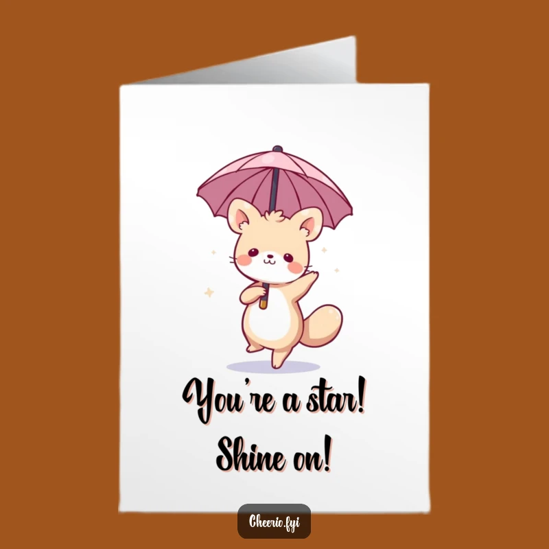 Free Printable Whimsical Animal Congrats Card: Funny Umbrella Downloadable Gift!