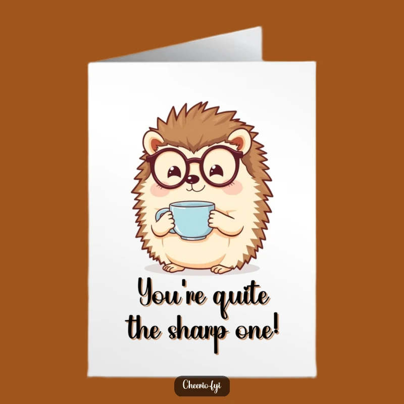Free Printable Hedgehog Congrats Card: Specs & Tea to Celebrate Your Win!