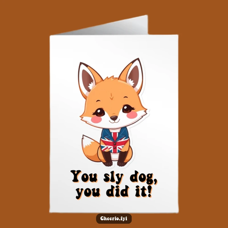 Free Printable Congrats Card: Smart Fox for a Chic, Funny Downloadable Gift