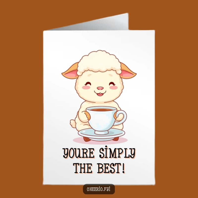 Free Printable Congrats Card: Sheep Tea Time Downloadable Gift for Achievement