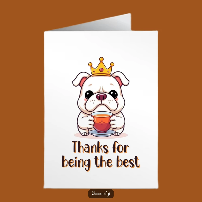 Free Printable Royal Bulldog Tea Card - Thank You Downloadable Gift