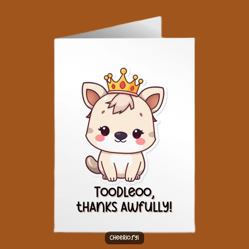 Free Printable Royal Thank You Card: British Animal's Gracious Thanks!